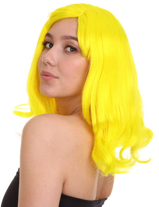 Wigs2you ハロウィン パーティー プレミアム レディース H-1299 着けやすい 快適なフィット感 ネオンイエロー ページボーイ ウィッグ