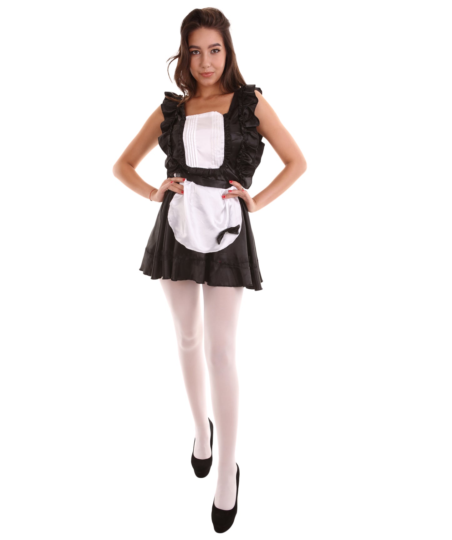 大人用女性の JCO-327 ソワリーフレンチメイド制服 コスチューム ブラック コスプレコスチューム