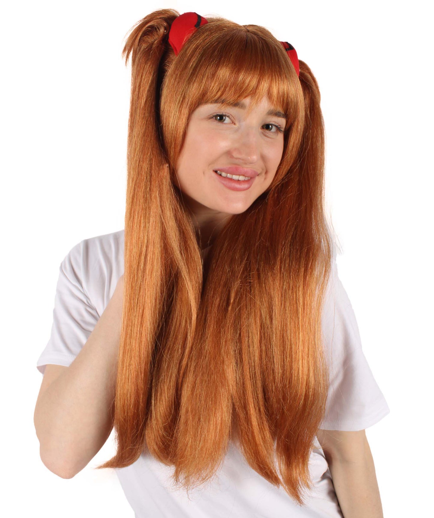 Wigs2you H-6910 大人女性用アニメ主人公ダブルポニーテールブラウンウィッグ｜コスプレに最適｜難燃性合成繊維