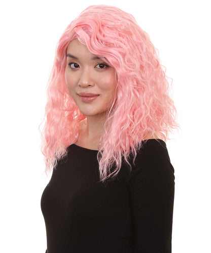 女性用レア・シークウィッグ ユーロビジョンソングコンテスト2018 H-4619 ピンクセレブリティウィッグ プレミアム通気性キャップレスキャップ