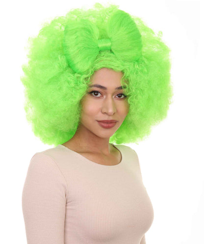 Wigs2you ハロウィン パーティー プレミアム レディース H-1238 着けやすい 快適なフィット感 ライム アフロ スモール ボウウィッグ
