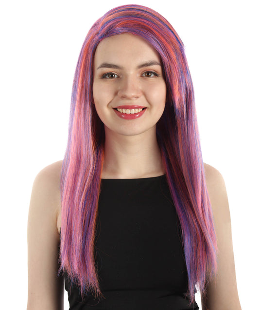 女性用ロングストレートサイドパートコスプレウィッグ ピンクオンブレ H-5220_31 ファンシースタイル プレミアムハロウィンパーティーウィッグコレクション