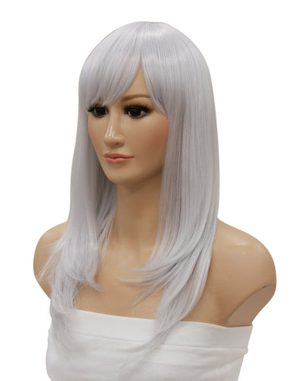 レディースファッション C-002 ロングストレート C-シルバーグレー コスプレ ヒートスタイルウィッグ