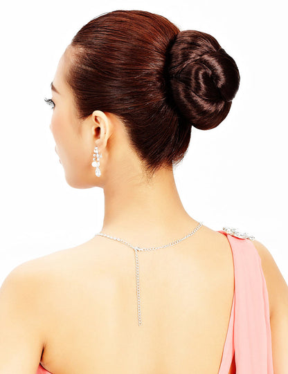 女性 W-8415 の大きな三つ編みデザインバンズヘアスタイル チャコール 合成繊維