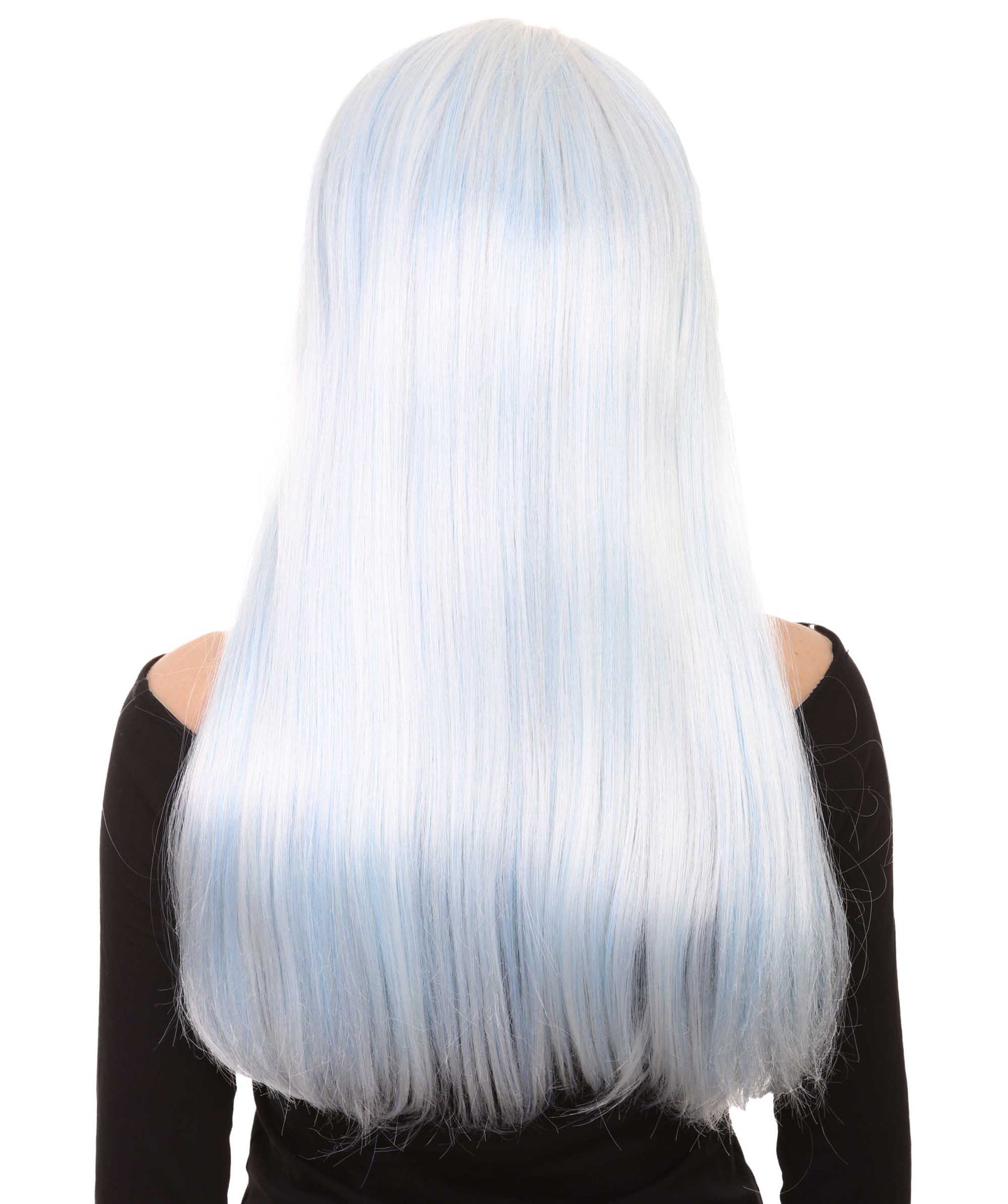 ロングボブホワイト女性用ウィッグ H-3358 華やかなパーティーイベント準備完了のハロウィンウィッグ プレミアム通気性のあるキャップレスキャップ
