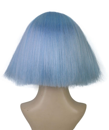 ハロウィンパーティープレミアムレディース H-5776 ライトブルーボブスタイルのハイライトヘアーポートレートウィッグ