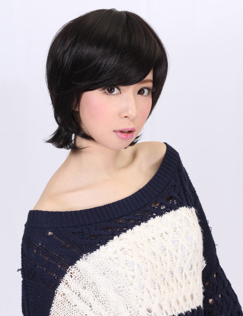 裾の外はねに注目 | 綺麗な毛流れはとても上品です | フェミニンの演出 | ウィッグネット付き W-218