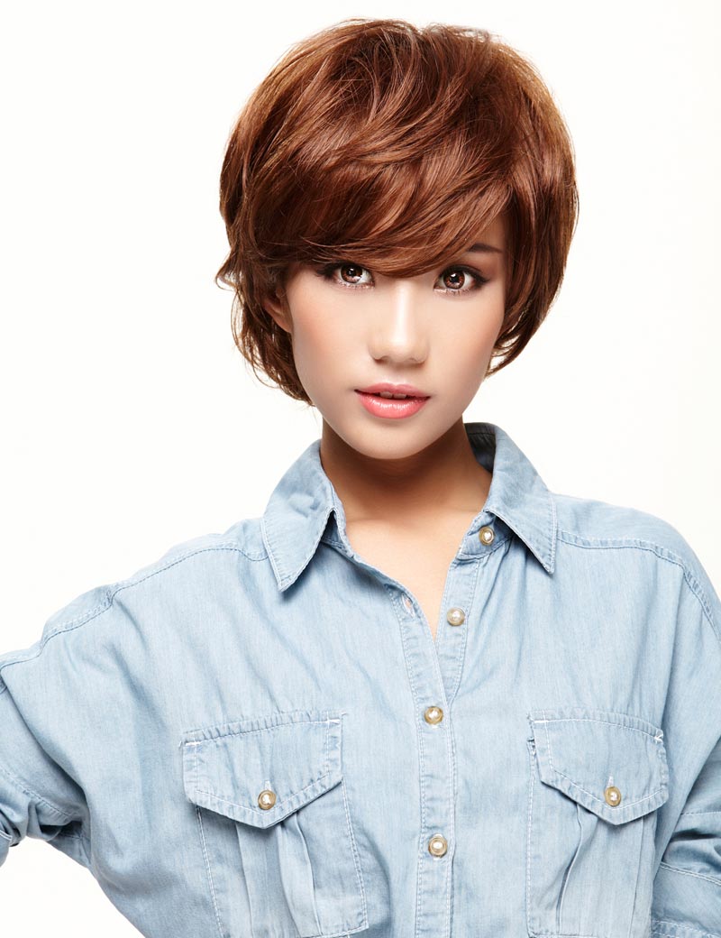 "知的な印象のOLに大人気！オフィス向けのショートスタイルです！ 毛先の外はねはポイント♪ ウィッグネット付き♪W-133 "