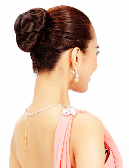 女性 W-8415 の大きな三つ編みデザインバンズヘアスタイル チャコール 合成繊維