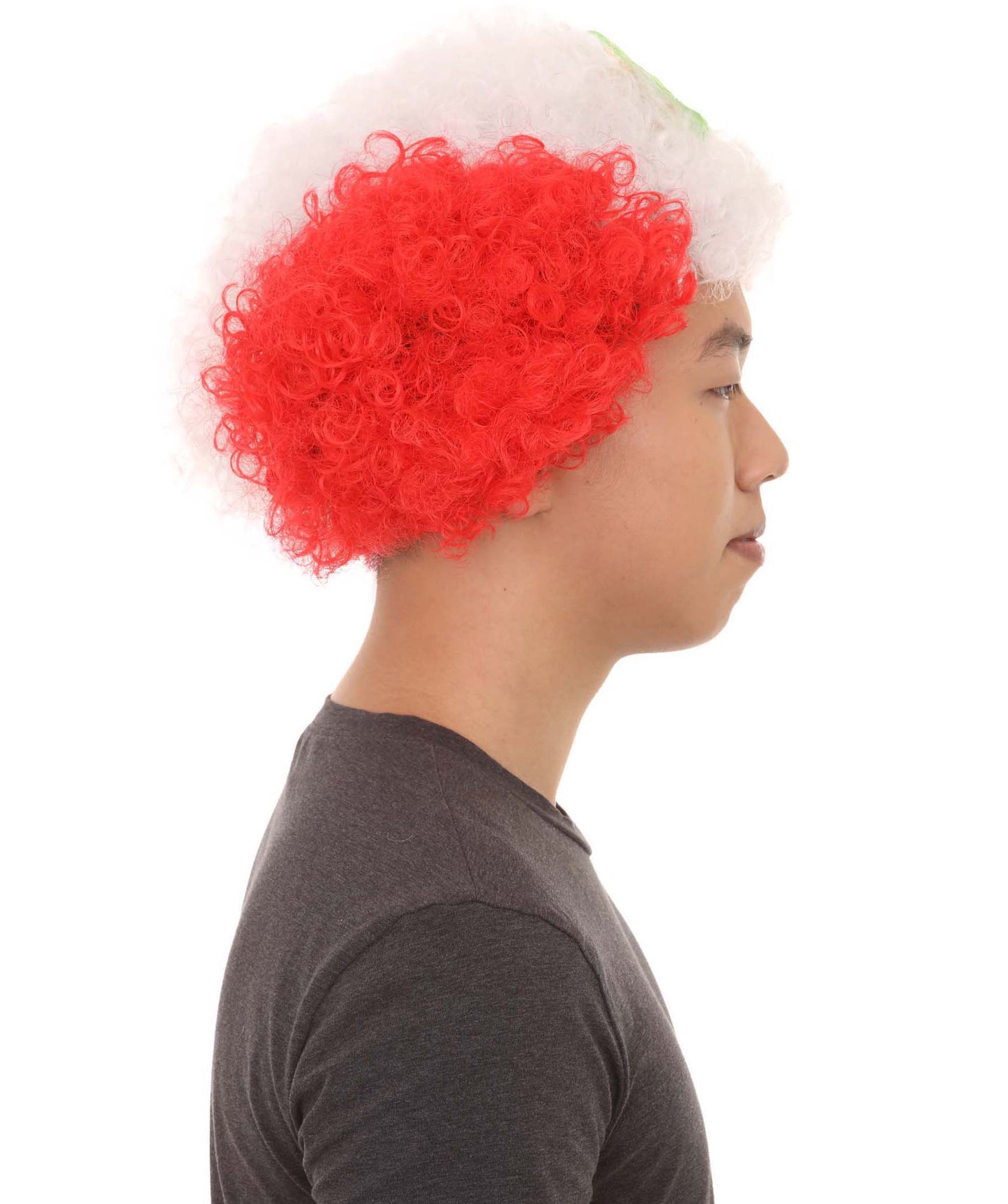 Wigs2you H-3758 ペルー国旗スポーツアフロウィッグジャンボ赤白かつら