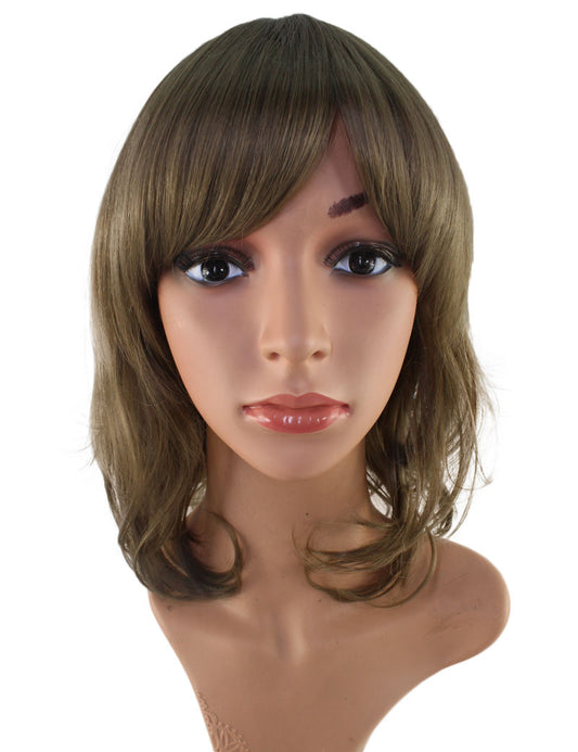 耐熱商品 | ミディアムウィッグ | エアリーカールで女子力UPする人気スタイル | アレンジ自由 | ウィッグネット付き W-160