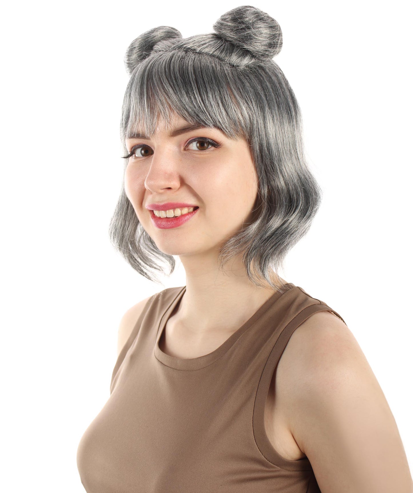 大人の女性用ショートダブルバンスペースギャラクシーウィッグ グレー H-5376_25 女子会とグループコスチューム用ヘア