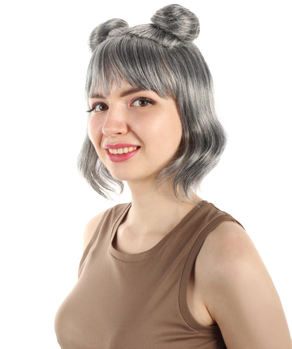 大人の女性用ショートダブルバンスペースギャラクシーウィッグ グレー H-5376_25 女子会とグループコスチューム用ヘア