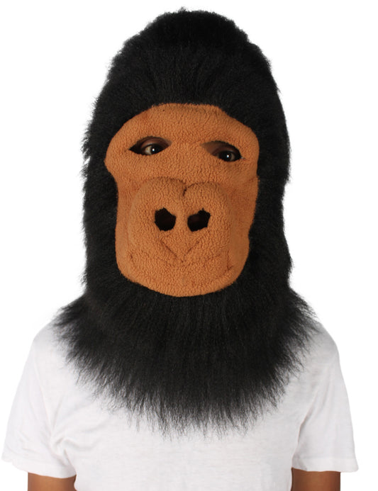 ハロウィンパーティープレミアムメンズ H-5646-BLK ヘアリーユニセックスエイプマスクのみ 黒 軟らかい合成繊維