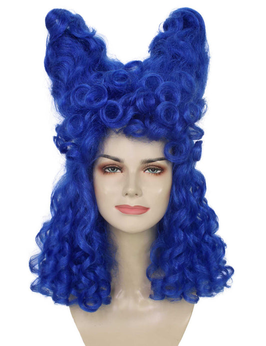 Wigs2you ハロウィンパーティ プレミアムレディース RuPaul Drag Race 青いカーリーハートアップドウィッグ H-5720