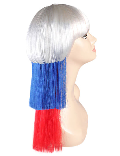 ハロウィンパーティープレミアムレディース Flag-003  マルチカラー ファンシーキャラクターファッション ロングウィッグ ソフト合成繊維