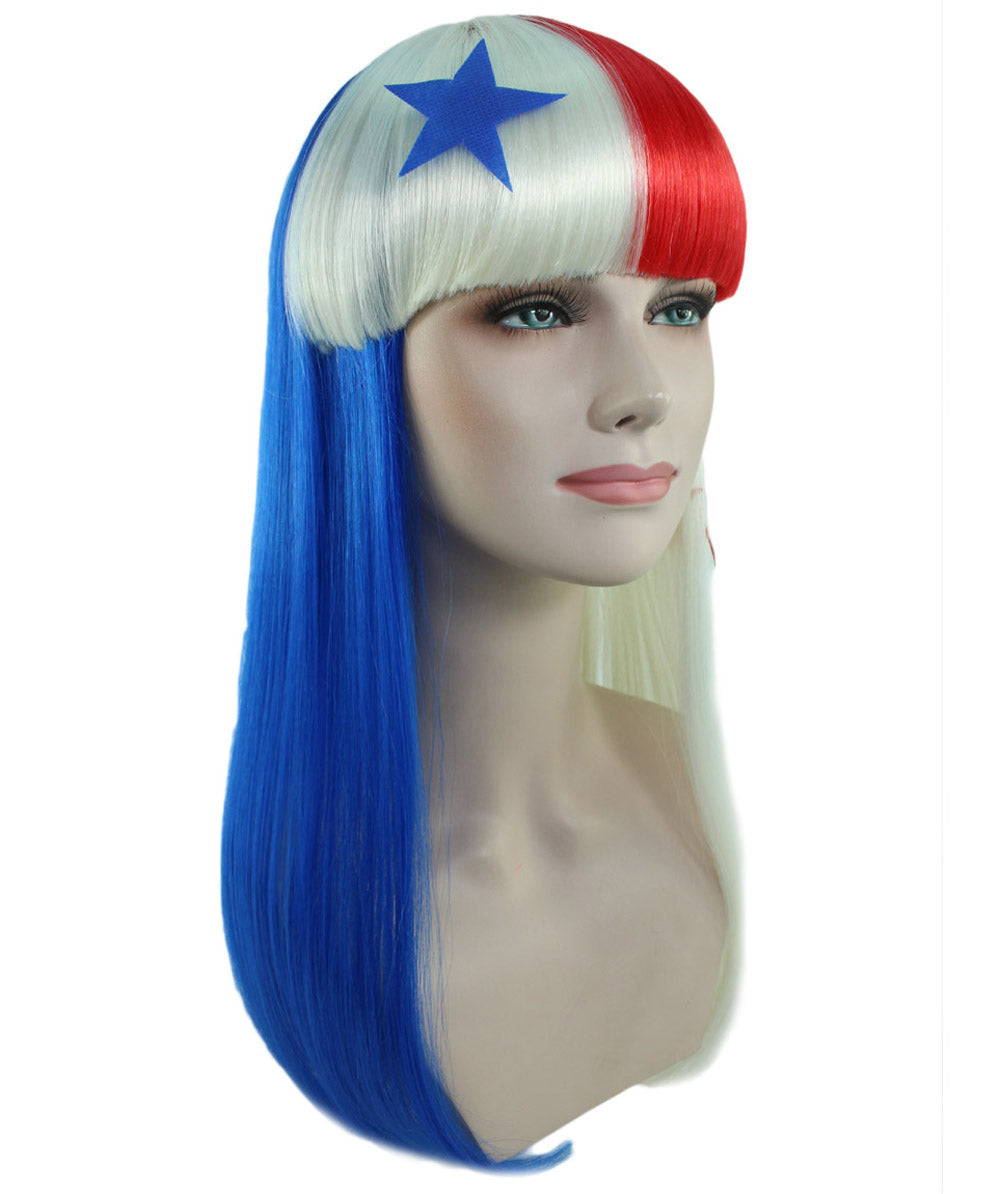 ハロウィンパーティープレミアムレディース Flag-003  マルチカラー ファンシーキャラクターファッション ロングウィッグ ソフト合成繊維