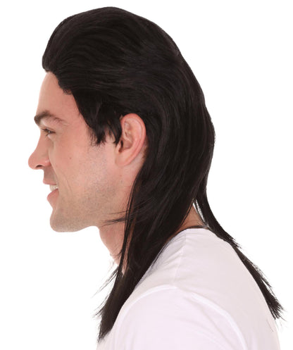 Wigs2you ハロウィンパーティープレミアム H-2148 80年代ブラックマレットウィッグ あなたのためにカスタマイズ 男性の髪の部分の調整プロセス