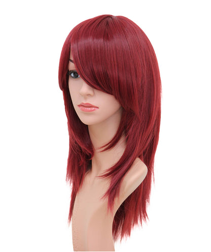 レディースファッション C-071 ロングストレート C-ワインレッド コスプレヒートスタイラブルウィッグ