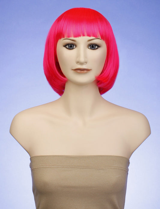 ハロウィンパーティープレミアムレディース H-110 ネオンホットピンクウィッグ ファンシーキャラクターファッションウィッグ
