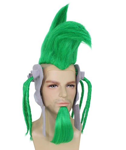 Wigs2you H-6928 ミュージカルゲームに登場する敵キャラクターのグリーンスパイクウィッグ（大人用、ハロウィンに最適、難燃性合成繊維）
