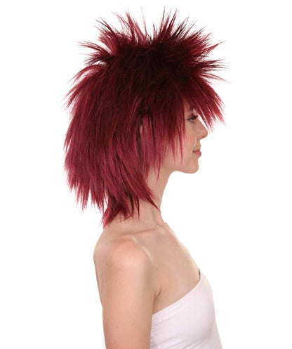 Wigs2you ハロウィンパーティープレミアムレディース H-1702 着け心地が良い とても快適 ファンキーパンク バーガンディウィッグ