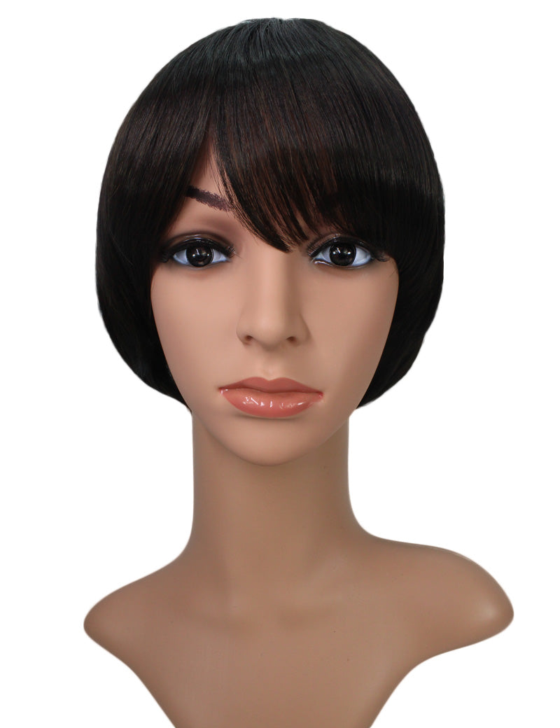 "耐熱商品☆さらさらストレートのボブスタイルです♪ シルエットがとっても上品で綺麗！ ウィッグネット付き♪W-556 "