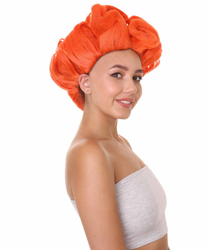 ハロウィンパーティプレミアム H-5237 女性用 短めのオレンジストレートでアップスタイルのウィッグ オレンジ