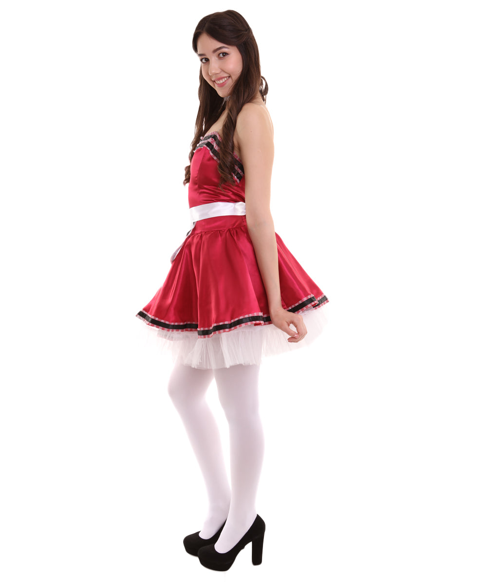 女性用 JCO-344_16 フレンチメイド制服コスプレ ダークレッドコスチューム