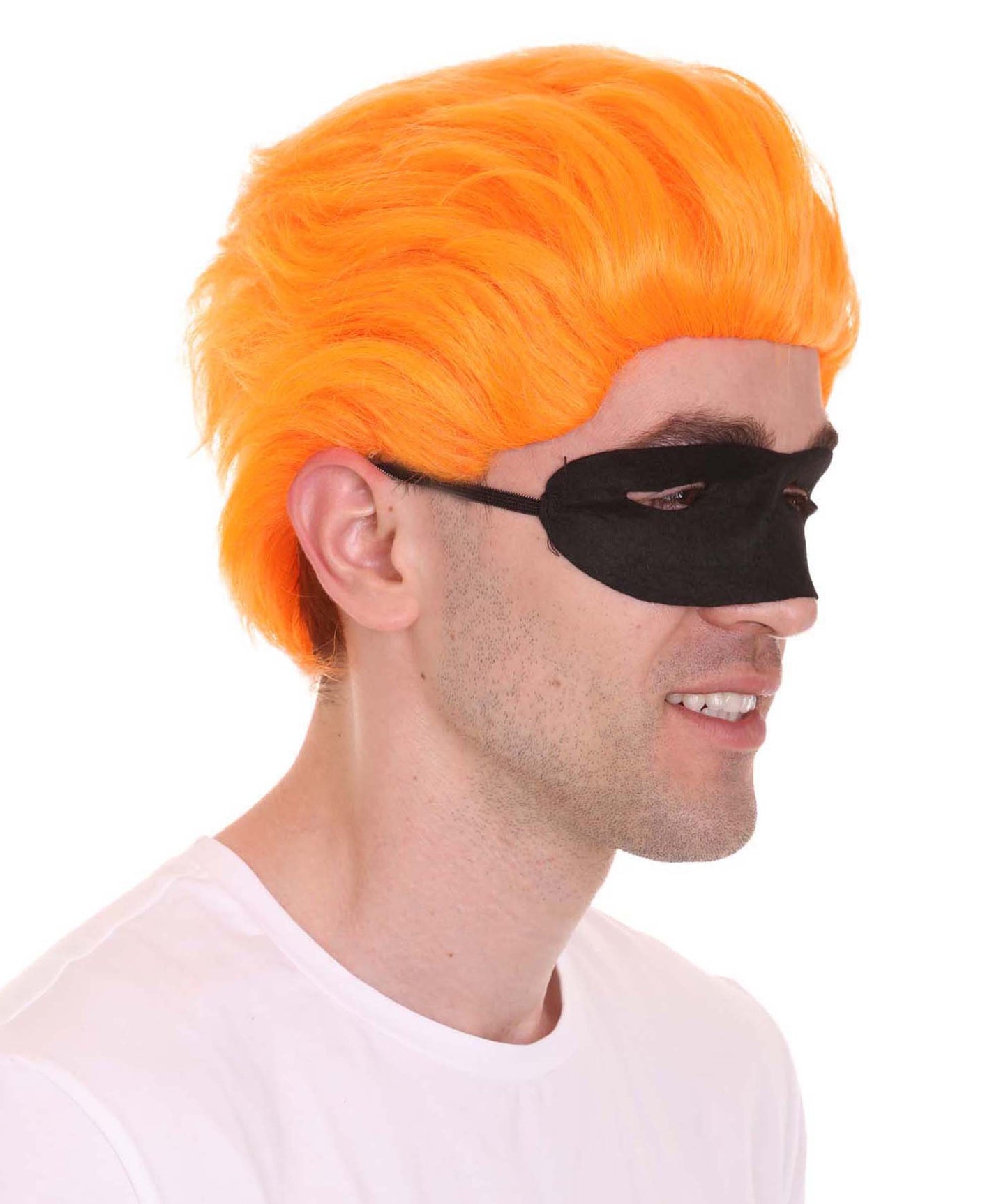 大人メンズ「インクレディブル・ファミリー2」ダッシュウィッグ ダシェル・パー オレンジウィッグとマスクセット H-4386 TV/映画ウィッグ プレミアム通気性キャップレスキャップ