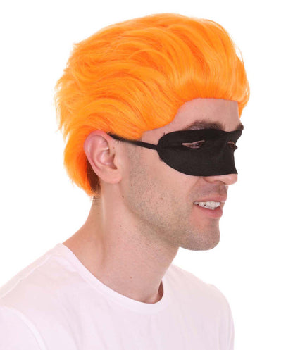 大人メンズ「インクレディブル・ファミリー2」ダッシュウィッグ ダシェル・パー オレンジウィッグとマスクセット H-4386 TV/映画ウィッグ プレミアム通気性キャップレスキャップ
