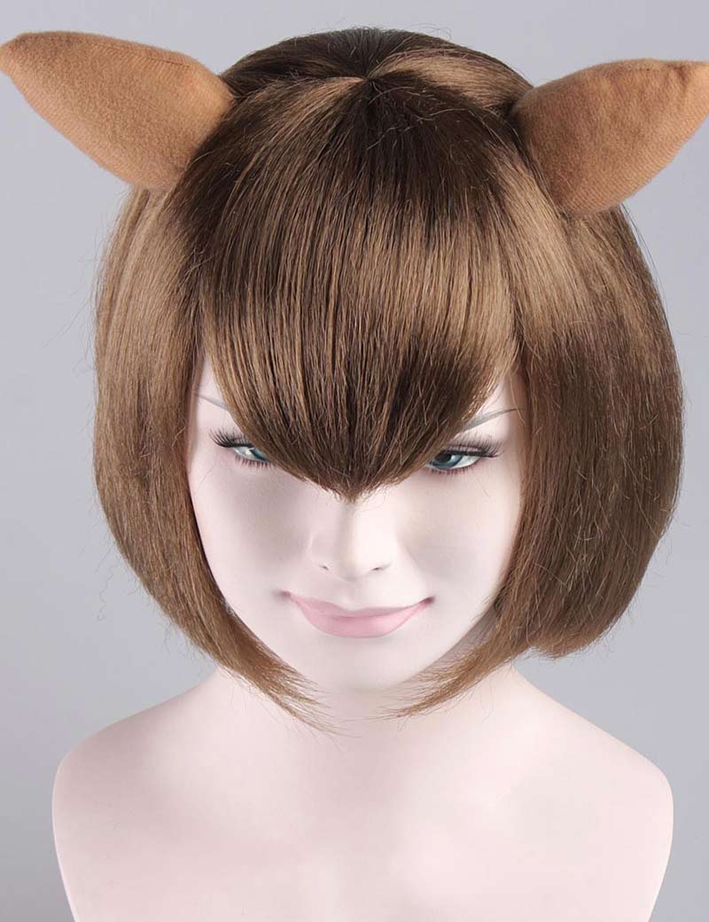 H-304鹿天使婦人用 茶色のコスプレかつらと耳 。