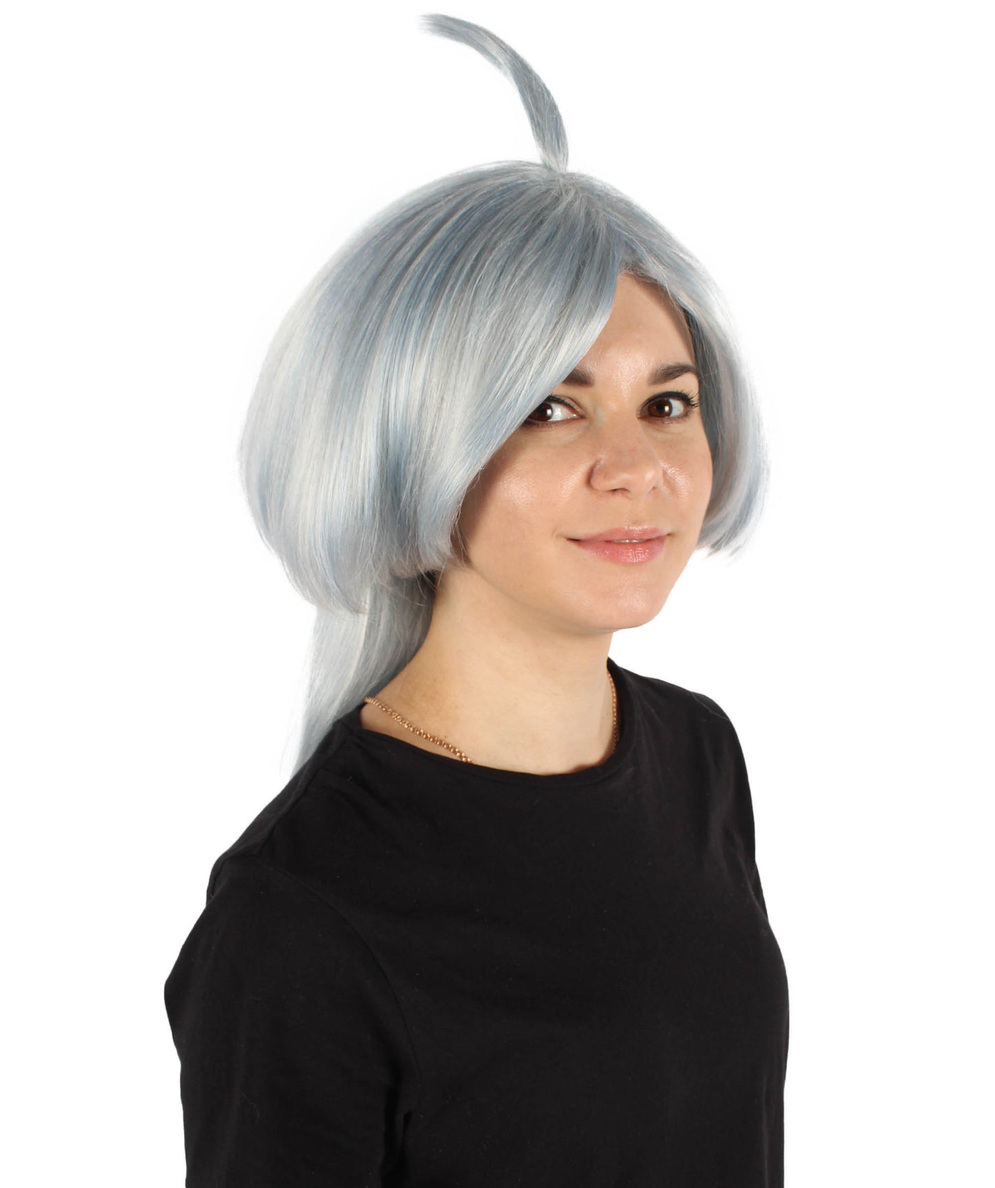 Wigs2you H-6913 大人女性用アニメ「マーキュリー デュエタゴニスト」ロングシルバーウィッグ｜ハロウィンに最適｜難燃性合成繊維