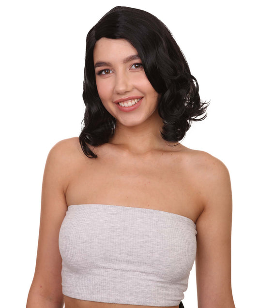 Wigs2you ハロウィン パーティー プレミアム 簡単に着用できる H-1137 とても快適なブラック カーリー レディ ウィッグ