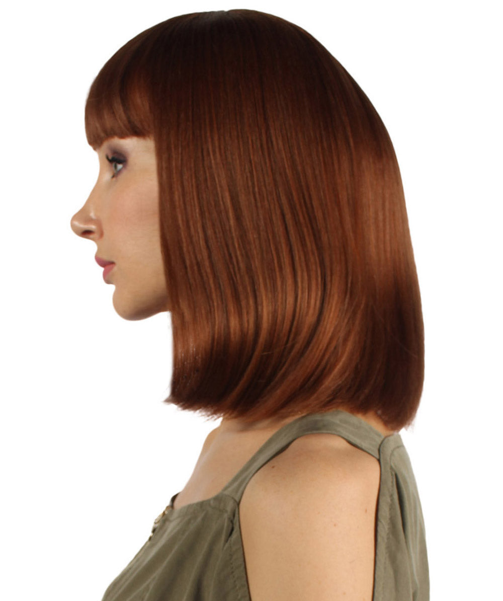 ミディアムボブコスプレ女性用ウィッグ ブラウン H-3371 華やかなパーティーイベント準備完了のハロウィンウィッグ プレミアム通気性のあるキャップレスキャップ
