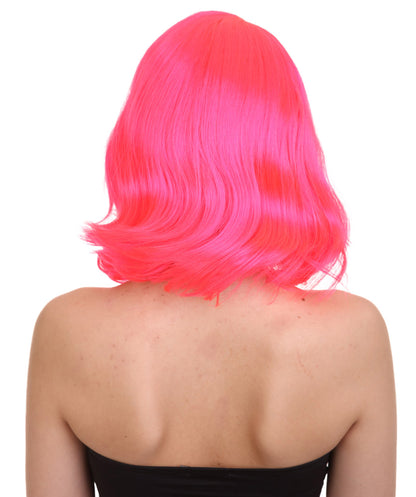 Wigs2you ハロウィン パーティー プレミアム レディース H-1156 とても快適なネオン ピンク カーリー レディ ウィッグ