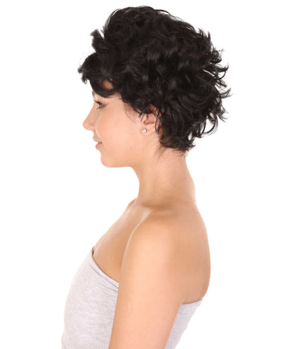 ハロウィンパーティ プレミアムレディース H-5110 ショート ツートーン ブラック＆ホワイト ピクシー ハートバング付き