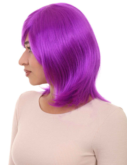 Wigs2you ハロウィン パーティー プレミアム H-1432 簡単に着用でき 快適なフィット感の女性ショート ネオン パープル ウィッグ