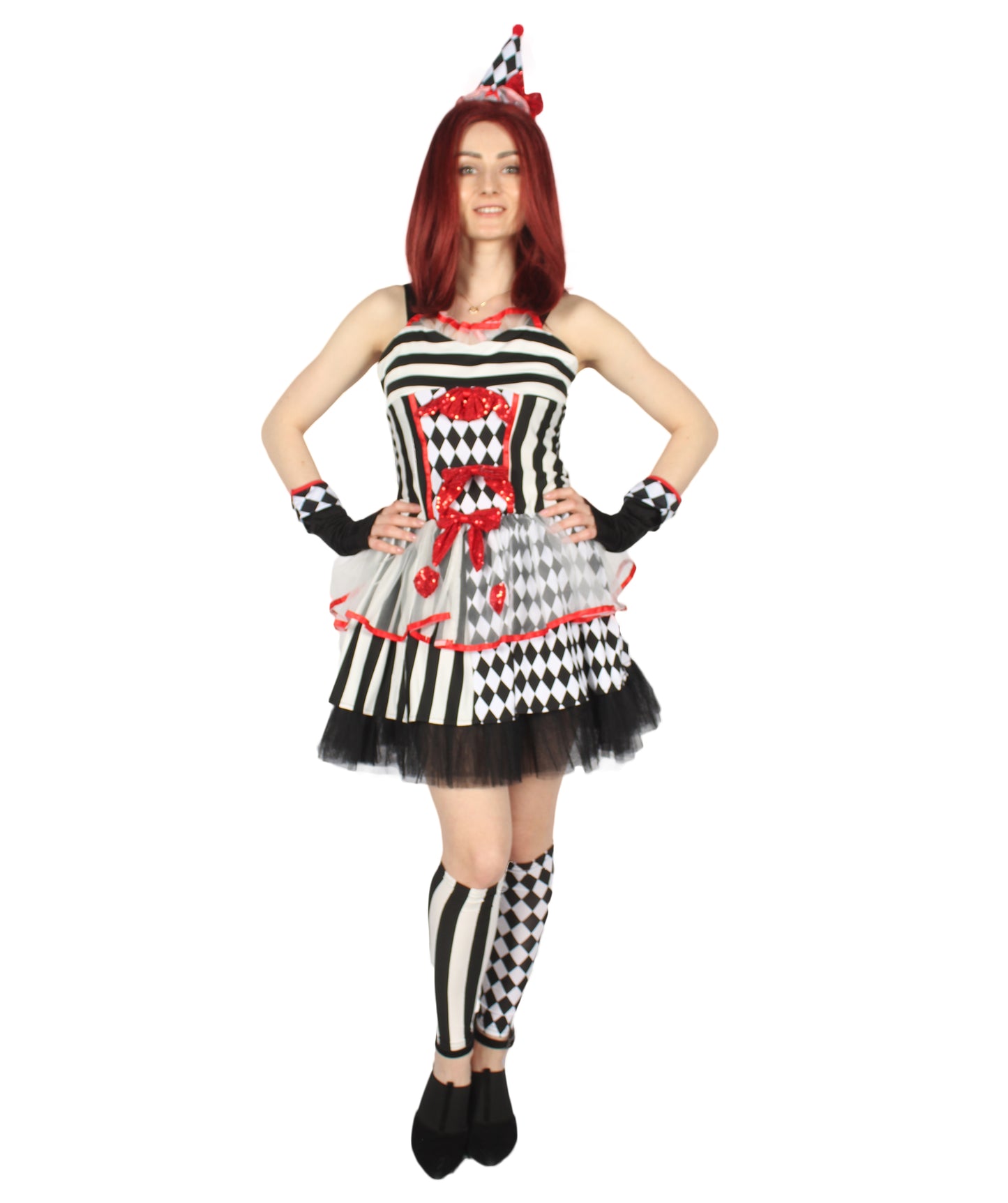 女性 JCP-171 のフライトフルクラウンスケアリーコスチューム マルチハロウィンコスチューム