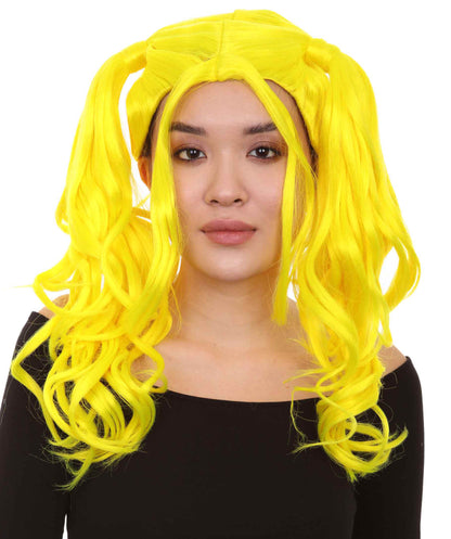 Wigs2you ハロウィンパーティー プレミアム レディース H-739 ドリー ピグテール ウィッグ ネオンイエロー色