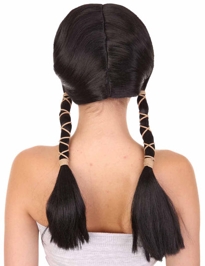 Wigs2you ハロウィン パーティー プレミアム H-1454 簡単に着用でき 快適なフィット感の女性インディアン メイデン スタイル ブラック カラーウィッグ