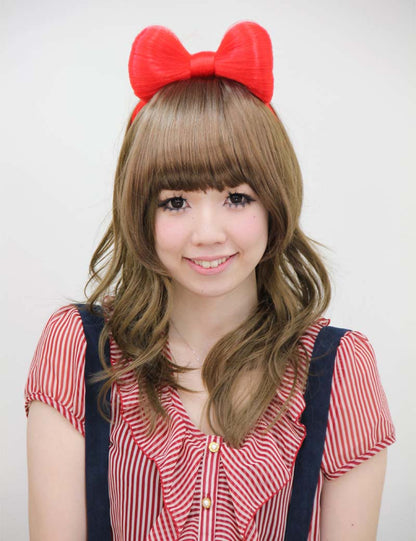 "ヘアアクセサリーガガ風リボンからカチューシャタイプが登場 付け外し楽ちん 大きく立体的で可愛い |W-8215 "