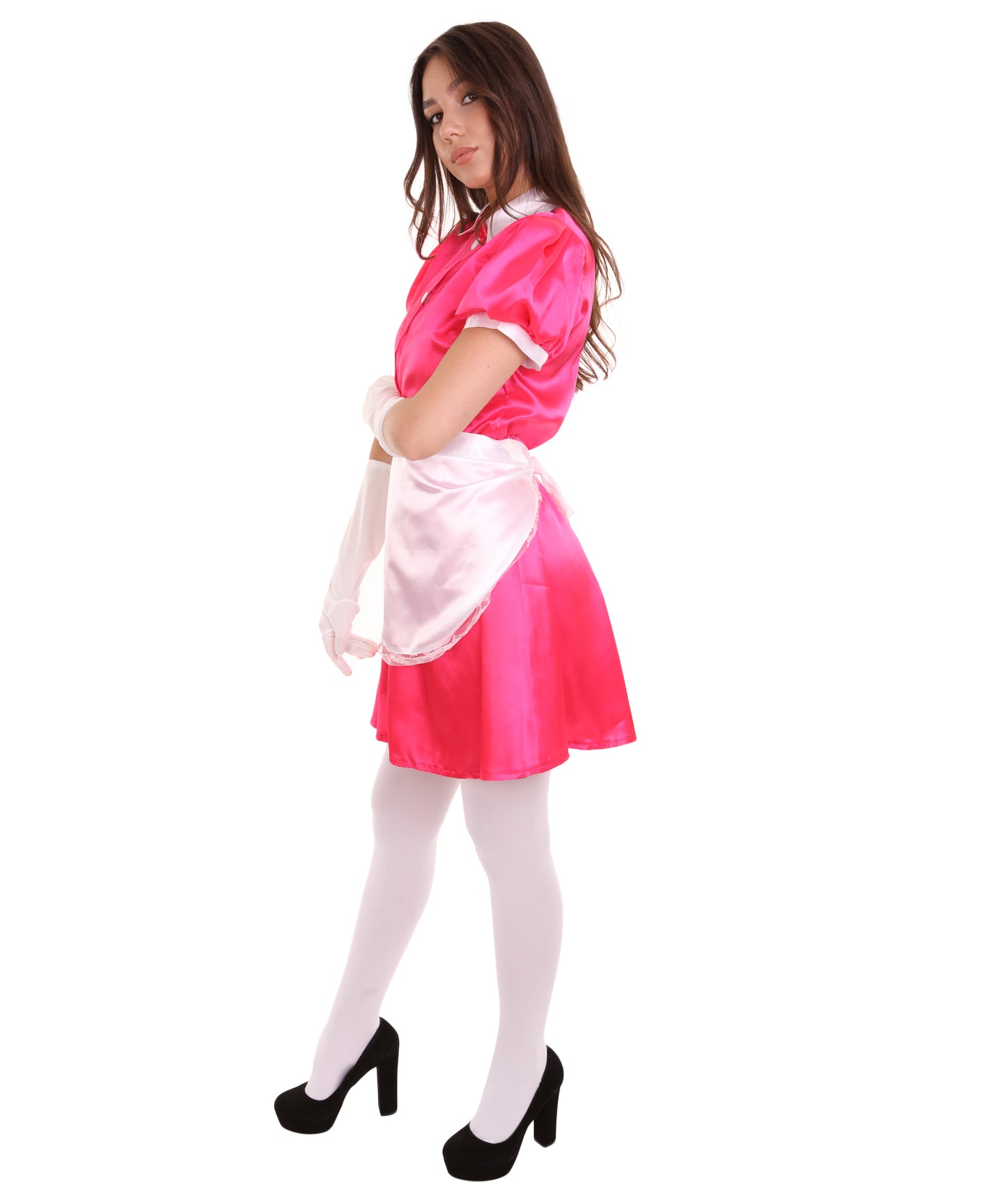 大人用女性の JCO-328_13 フレンチエプロンメイド制服 ピンク コスプレコスチューム
