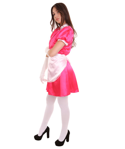 大人用女性の JCO-328_13 フレンチエプロンメイド制服 ピンク コスプレコスチューム