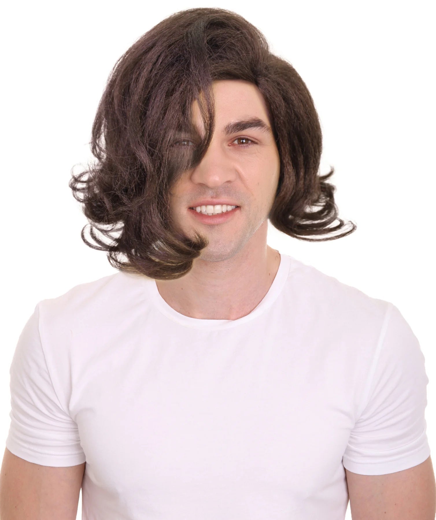 大人用メンズ H-6302 コメディ映画キャラクター レイヤードテクスチャードヘアウィッグ コスプレウィッグ 難燃性合成繊維