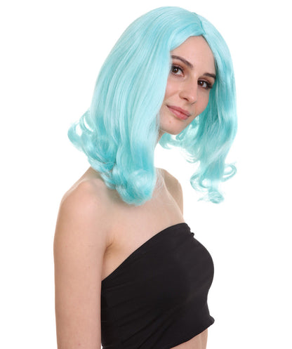 Wigs2you ハロウィン パーティー プレミアム レディース H-1278 簡単に着用でき、快適なフィット感、ライト ブルー ページボーイ ウィッグ