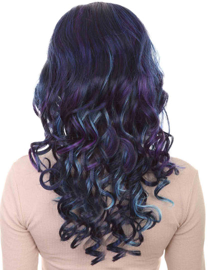 Wigs2you ハロウィンパーティー プレミアム レディース H-680 ダークブルー ウェーブウィッグ