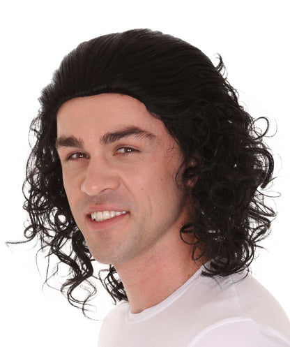 Wigs2you ハロウィンパーティープレミアム H-2147 ゲーム・オブ・スローンズ ジョンブラックカーリーウィッグ あなたのためにカスタマイズ 男性の髪の部分の調整プロセス