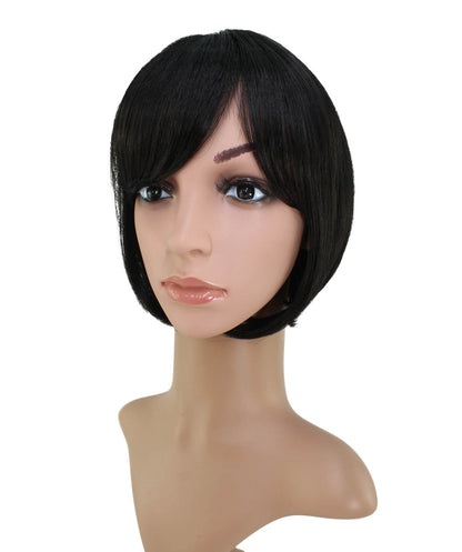 " 耐熱商品☆サイドの毛が前下がりになったショートヘア！斜めに流した前髪で更に小顔効果期待です♪ ウィッグネット付き♪ W-589 "