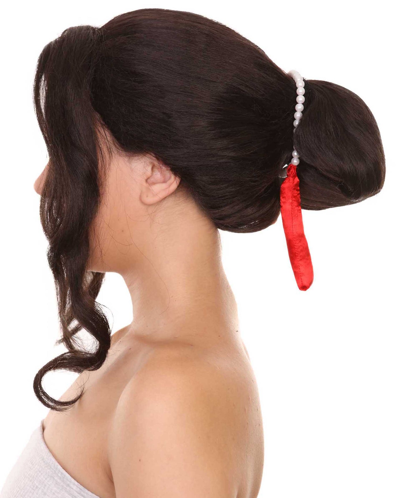 プレミアムハロウィンパーティーレディ H-5463 ミディアムレングス デーモンキングウィッグ ブラック